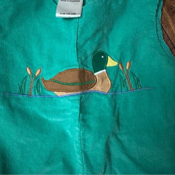 Green duck corduroy one piece - 9 months - Picture 2 of 2
